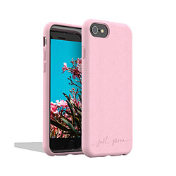 BIGBEN Coque iPhone SE 2022/SE/8/7/6S/6 Natura Baby Pink - Eco-conçue Just Green