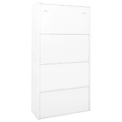 Avis vidaXL Armoire de bureau et porte coulissante Blanc 90x40x180 cm Acier