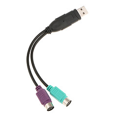 Adaptateur avec Cable USB Vers PS/2 Convertisseur pour Monter Clavier et Souris-PC/MAC