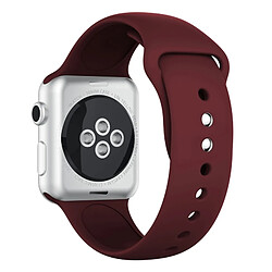 Wewoo Bracelet Bande de montre en silicone à double rivets pour Apple Watch séries 3 et 2 1 38 mm (rouge vineux)