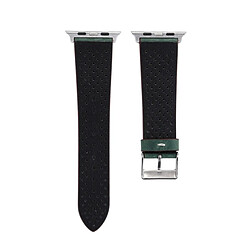 Avis Wewoo Bracelet vert pour Apple Watch Series 3 & 2 & 1 38mm simple mode en cuir véritable motif de trou