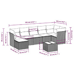 Avis Maison Chic Ensemble Tables et chaises d'extérieur 8 pcs avec coussins,Salon de jardin noir résine tressée -GKD684228