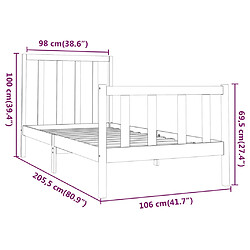 vidaXL Cadre de lit sans matelas 100x200 cm bois massif de pin pas cher