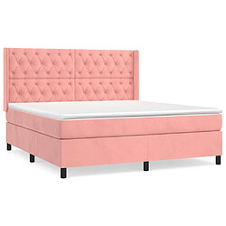 Maison Chic Lit Adulte - Lit simple Lit à sommier tapissier avec matelas moelleux - Meuble de Chambre - Rose 160x200 cm Velours -MN73038