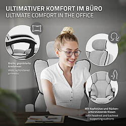 Avis ML-Design Chaise de bureau ergonomique hauteur réglable fauteuil de direction gris clair