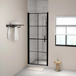 vidaXL Porte de douche verre trempé 91x195 cm noir