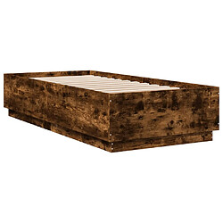 Vidaxl Cadre de lit chêne fumé 90x200 cm bois d'ingénierie