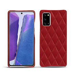 Coque cuir Samsung Galaxy Note20 - Coque arrière - Rouge - Couture ( Nappa - Pantone #d50032 ) - NOREVE