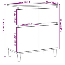 vidaXL Buffet Noir 60x35x70 cm Bois d'ingénierie pas cher