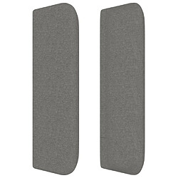 Avis vidaXL Tête de lit avec oreilles Gris foncé 183x16x78/88 cm Tissu