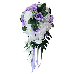 Avis Mariage Main Bouquet De Mariée Tenant Des Fleurs Artificielles Blanc + Violet