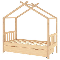 vidaXL Cadre de lit enfant avec tiroir bois de pin massif 80x160 cm