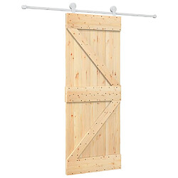 vidaXL Porte coulissante et kit de quincaillerie 80x210 cm pin massif