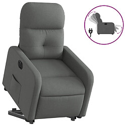 vidaXL Fauteuil inclinable électrique gris foncé tissu