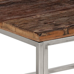 Acheter vidaXL Table basse argenté inox et bois de mélèze massif