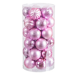 BigBuy Home Boules de Noël Rose Plastique Ø 6 cm (30 Unités)