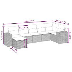 Avis Maison Chic Ensemble à manger d'extérieur 7 pcs avec coussins,Salon de jardin,Mobilier de jardin mélange beige résine tressée -GKD725062