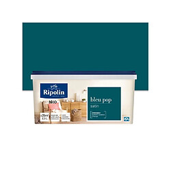 Peinture de couleur murale intérieur satin bleu pop 2,5L Ripolin