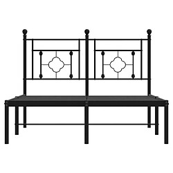 Maison Chic Cadre/structure de lit métal et tête de lit pour adulte - Lit Moderne Chambre noir 120x190 cm -MN26444 pas cher