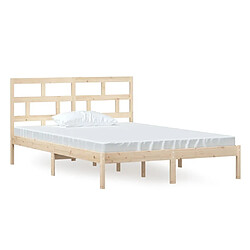 Maison Chic Lit adulte - Lit simple Cadre de lit,Structure du lit Contemporain Bois de pin massif 140x200 cm -MN14648