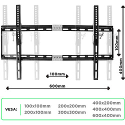 Duronic TVB777 Support Mural inclinable pour écran de télévision de 33 à 60 Pouces / 57 à 153 cm - VESA 600 x 400 pas cher