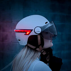 Acheter CASR Casque Glow, Casque de Protection LED pour mobilité Urbaine certifié EPI, crème, Taille L, visière trasparente & détachable, avec LED et Clignotants, télécommande Universelle, Taille Ajustable