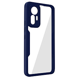 Avizar Coque pour Xiaomi 12 Lite Antichoc Dos Plexiglas et Avant Polymère Contour Bleu