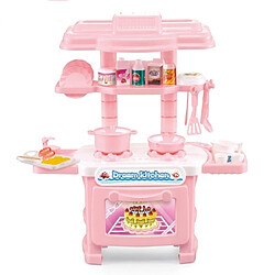 Wewoo Miniature de cuisine en plastique faire semblant de jouer enfants jouets pour filles garçons simulation cuisson ustensiles de de ensemble rose