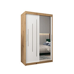 Abiks Meble Armoire YORK 2 À Portes Coulissantes 200/120/62 2 Portes (Artisan/Blanc)