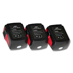 3x Batterie Li-Ion 4000mAh (14.4V) vhbw pour outils SFL Flashlight, SID 144-A CPC Impact Driver comme Hilti B144, B-144.