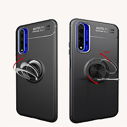 Avis Wewoo Coque Souple Titulaire de l'anneau en métal Étui TPU rotatif à 360 degrés pour Huawei Honor 20 noir + rouge