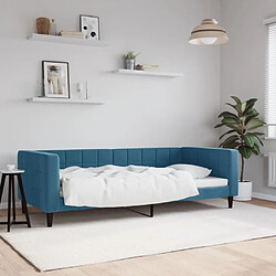 vidaXL Lit de repos sans matelas bleu 90x200 cm velours