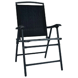 Maison Chic Lot de 2 Chaises de jardin,Fauteuil d'extérieur pliables Textilène Noir -MN89138