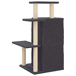 Acheter Helloshop26 Arbre à chat meuble tour grimper jouet grattage grattoir escalade plateforme avec griffoirs en sisal foncé 97 cm gris 02_0022723