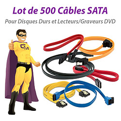 Lot x500 Câbles SATA Disque Dur Graveur DVD Serial-ATA E23714 Tailles Variables - Occasion