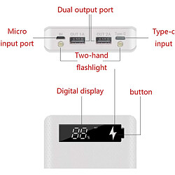 SANAG Ghbottom Boîte De Rangement De Batterie, Boîte De Rangement De Batterie, Affichage Lcd Diy 10X18650 Boîtier De Batterie Power Bank Shell Portable Externe Boîte Sans Batterie Powerbank Protector pas cher