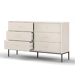 Vente-Unique Commode 6 tiroirs - Beige - BOGDAN pas cher