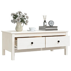 Acheter vidaXL Table basse Blanc 100x50x40 cm Bois massif de pin