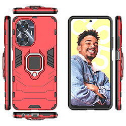 Htdmobiles Coque pour Realme C55 - housse etui rigide anti choc + verre trempe - ROUGE