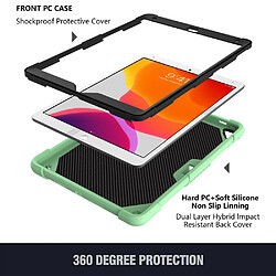 Coque en TPU + silicone avec béquille en forme de papillon, couleur unie, antichoc vert pour votre Apple iPad 10.2 (2021)/(2020)/(2019)