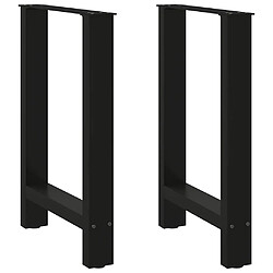 vidaXL Pieds de table basse noir 2 pcs 60x(72-73) cm acier