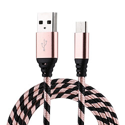 Wewoo Câble or rose pour Samsung Galaxy S8 et S8 + / LG G6 / Huawei P10 P10 Plus / Oneplus 5 / Xiaomi Mi6 Max 2 autres Smartphones 1m USB à USB-C / Type-C Nylon Weave de synchronisation de données de style