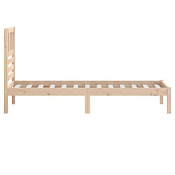 Maison Chic Lit adulte - Lit simple Cadre de lit,Structure du lit Contemporain Bois de pin massif 90x200 cm -MN22774 pas cher