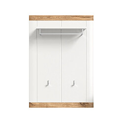 Bestmobilier Coventry - porte-manteau - blanc et bois - 80x114 cm