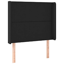 vidaXL Tête de lit avec oreilles Noir 83x16x118/128 cm Similicuir