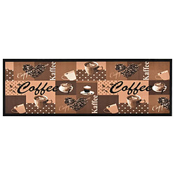 vidaXL Tapis de cuisine lavable Marron café 60x300 cm