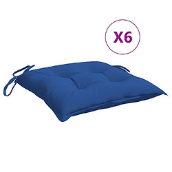 vidaXL Coussins de chaise lot de 6 bleu 40x40x7 cm tissu oxford