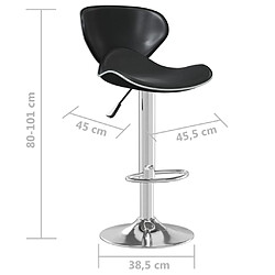 vidaXL Tabouret de bar Noir Similicuir pas cher