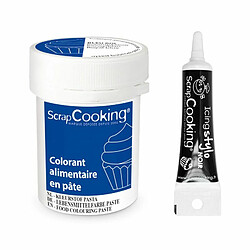 Scrapcooking Colorant alimentaire en pâte 20 g Bleu roi + Stylo de glaçage noir