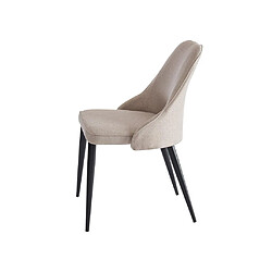 Vente-Unique Lot de 2 chaises en tissu et métal - Crème - EZRA pas cher